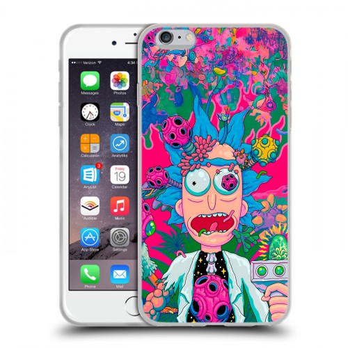 Дизайнерский силиконовый чехол для Iphone 6 Plus/6s Plus Рик и Морти Rick Morty