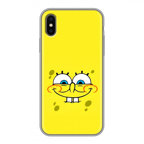 Дизайнерский силиконовый чехол для Iphone x10 спанчбоб спанч боб