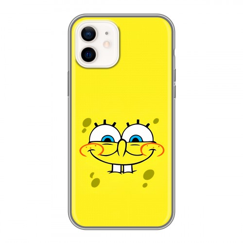 Дизайнерский силиконовый чехол для Iphone 12 спанчбоб спанч боб