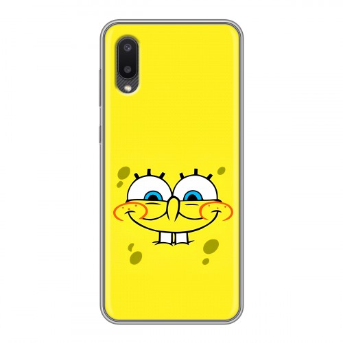 Дизайнерский силиконовый чехол для Samsung Galaxy A02 спанчбоб спанч боб