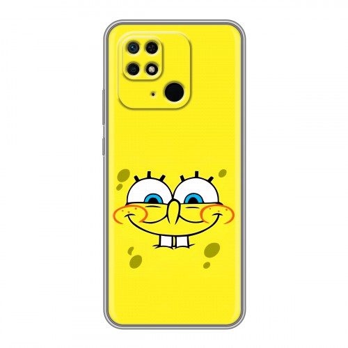 Дизайнерский силиконовый чехол для Xiaomi Redmi 10C спанчбоб спанч боб
