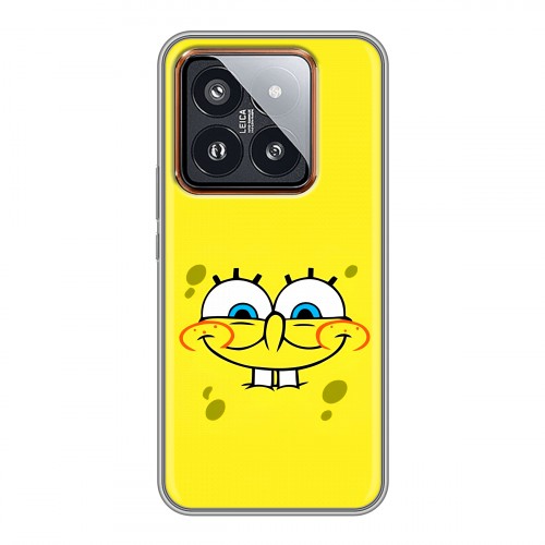 Дизайнерский силиконовый чехол для Xiaomi 14 Pro спанчбоб спанч боб