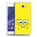 Дизайнерский пластиковый чехол для Sony Xperia M2 dual спанчбоб спанч боб