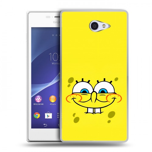 Дизайнерский пластиковый чехол для Sony Xperia M2 dual спанчбоб спанч боб