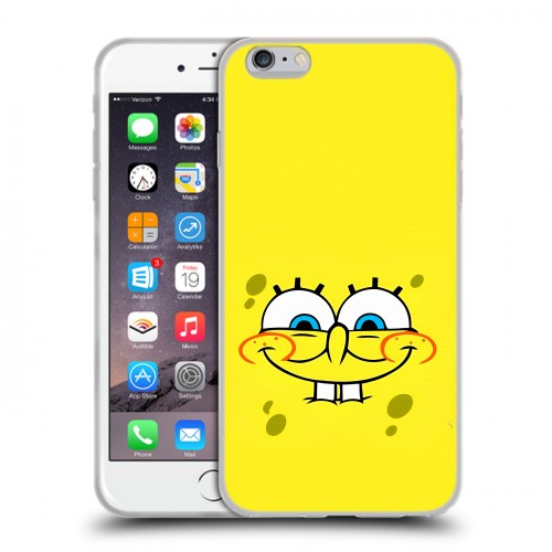 Дизайнерский силиконовый чехол для Iphone 6 Plus/6s Plus спанчбоб спанч боб
