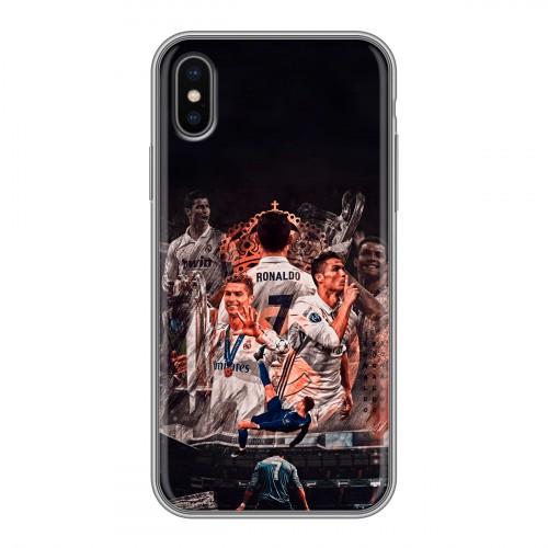 Дизайнерский силиконовый чехол для Iphone x10 Реал Роналдо Real Ronaldo
