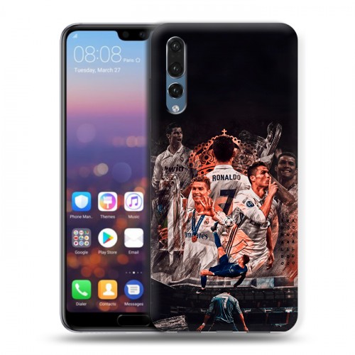 Дизайнерский силиконовый с усиленными углами чехол для Huawei P20 Pro Реал Роналдо Real Ronaldo