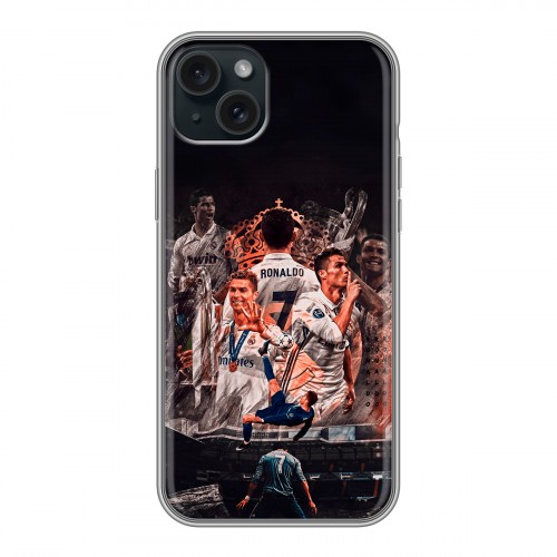 Дизайнерский силиконовый чехол для Iphone 15 Plus Реал Роналдо Real Ronaldo