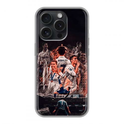 Дизайнерский силиконовый чехол для Iphone 15 Pro Реал Роналдо Real Ronaldo