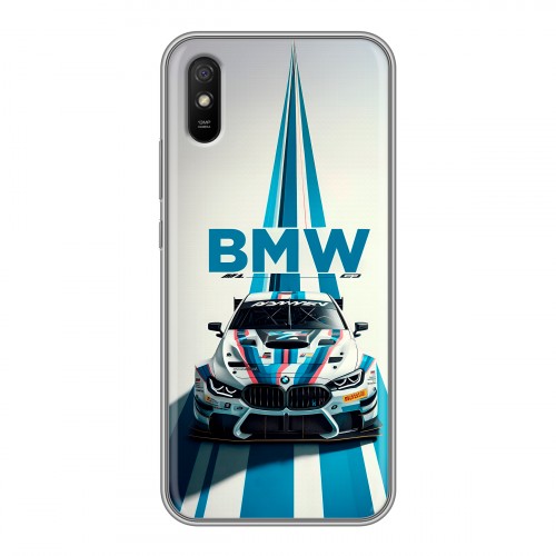 Дизайнерский силиконовый с усиленными углами чехол для Xiaomi RedMi 9A БМВ BMW