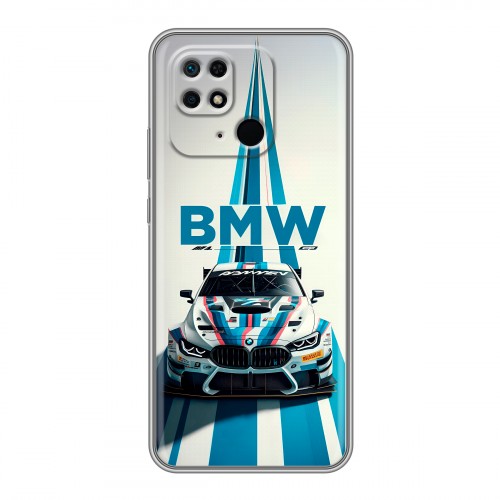 Дизайнерский силиконовый с усиленными углами чехол для Xiaomi Redmi 10C БМВ BMW
