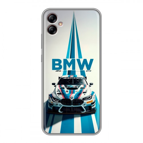 Дизайнерский силиконовый с усиленными углами чехол для Samsung Galaxy A04e БМВ BMW