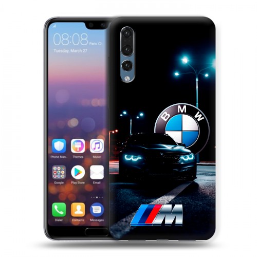 Дизайнерский силиконовый с усиленными углами чехол для Huawei P20 Pro БМВ BMW