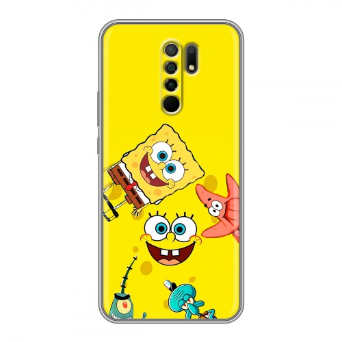 Дизайнерский силиконовый чехол для Xiaomi RedMi 9 Спанч боб Спанчбоб