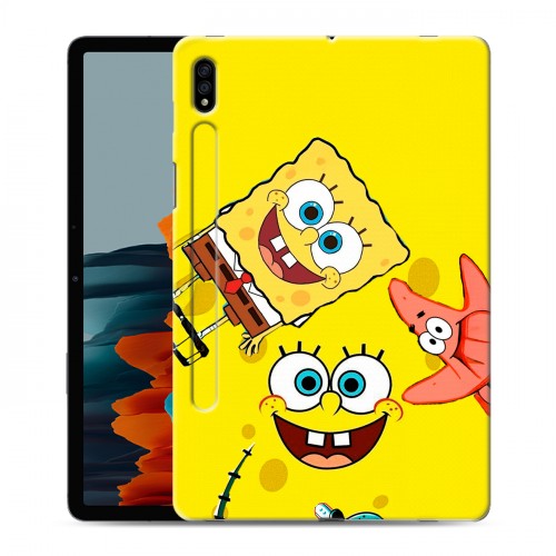 Дизайнерский силиконовый чехол для Samsung Galaxy Tab S7 Спанч боб Спанчбоб