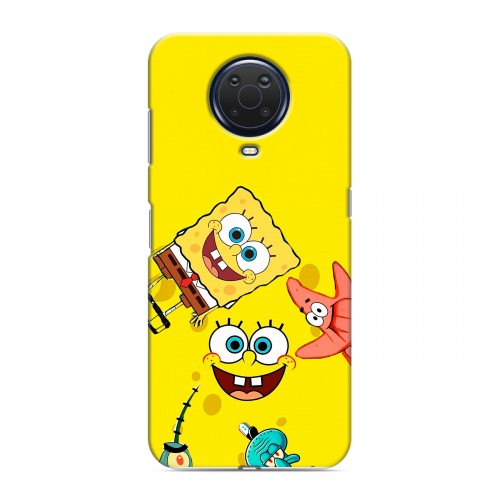 Дизайнерский силиконовый с усиленными углами чехол для Nokia G20 Спанч боб Спанчбоб