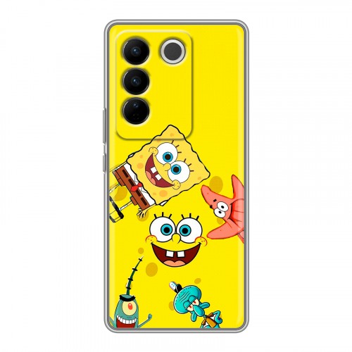 Дизайнерский силиконовый чехол для Vivo V27 Спанч боб Спанчбоб