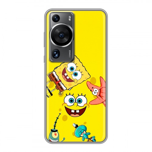 Дизайнерский силиконовый с усиленными углами чехол для Huawei P60 Спанч боб Спанчбоб