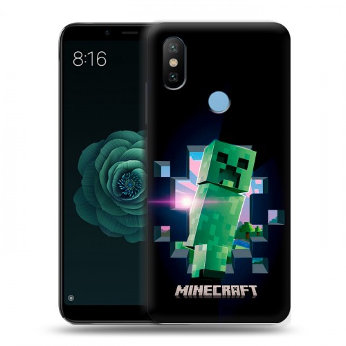 Дизайнерский силиконовый чехол для Xiaomi Mi A2 Майнкрафт Minecraft