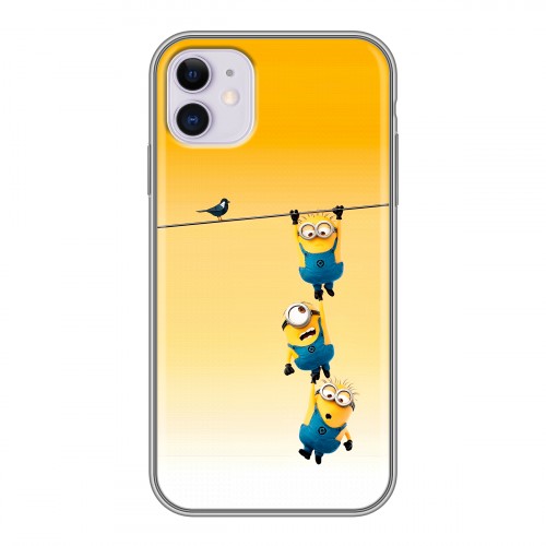Дизайнерский силиконовый чехол для Iphone 11 Миньоны