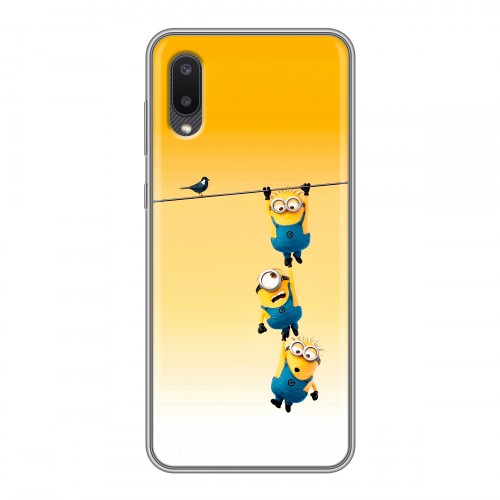 Дизайнерский силиконовый чехол для Samsung Galaxy A02 Миньоны