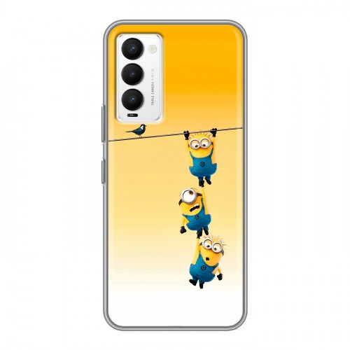 Дизайнерский силиконовый с усиленными углами чехол для Tecno Camon 18 Миньоны
