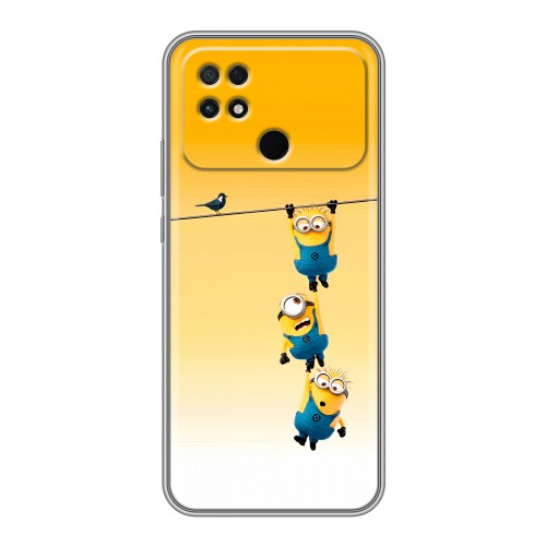 Дизайнерский силиконовый с усиленными углами чехол для Xiaomi Poco C40 Миньоны