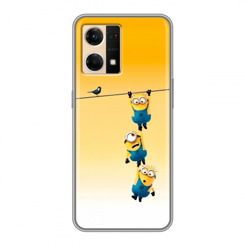 Дизайнерский силиконовый чехол для OPPO Reno7 Миньоны