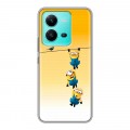 Дизайнерский пластиковый чехол для Vivo V25 Миньоны