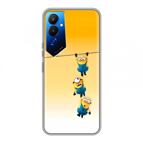 Дизайнерский силиконовый чехол для Tecno Pova 4 Миньоны