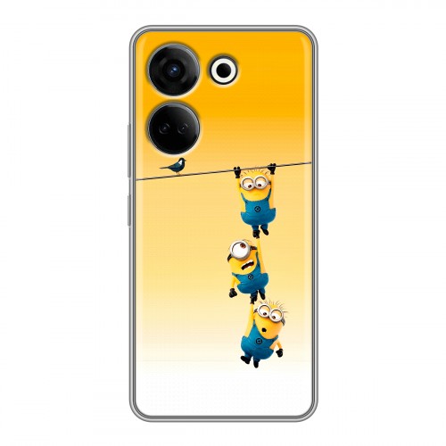 Дизайнерский силиконовый чехол для Tecno Camon 20 Миньоны