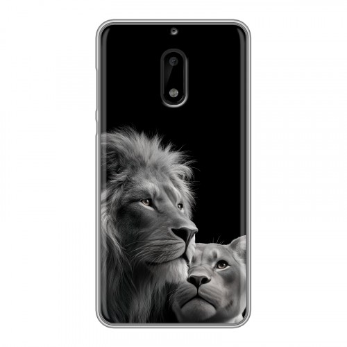 Дизайнерский пластиковый чехол для Nokia 6 Лев кошки