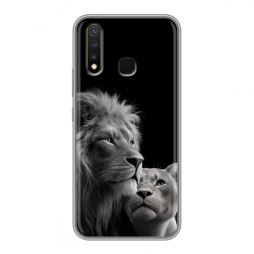 Дизайнерский силиконовый чехол для Vivo Y19 Лев кошки