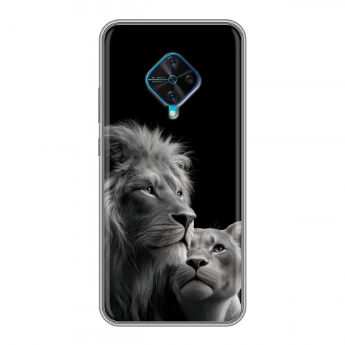 Дизайнерский силиконовый чехол для Vivo V17 Лев кошки