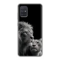 Дизайнерский силиконовый чехол для Samsung Galaxy A71 Лев кошки