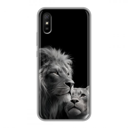 Дизайнерский силиконовый с усиленными углами чехол для Xiaomi RedMi 9A Лев кошки