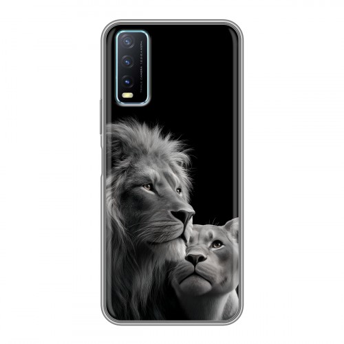 Дизайнерский силиконовый чехол для Vivo Y20 Лев кошки