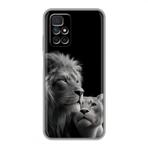 Дизайнерский силиконовый с усиленными углами чехол для Xiaomi Redmi 10 Лев кошки