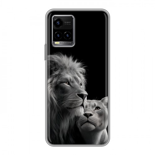 Дизайнерский силиконовый чехол для Vivo Y33s Лев кошки