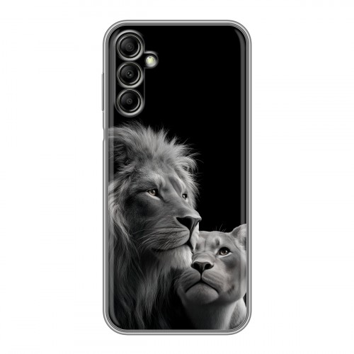 Дизайнерский силиконовый чехол для Samsung Galaxy A14 Лев кошки