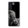 Дизайнерский силиконовый чехол для Vivo V27e Лев кошки
