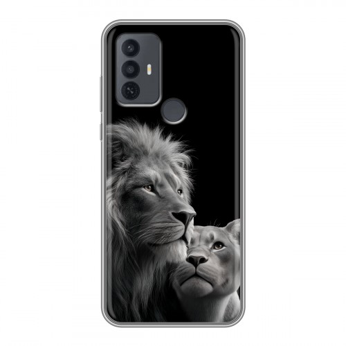 Дизайнерский силиконовый чехол для TCL 30E Лев кошки