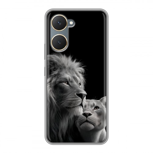 Дизайнерский пластиковый чехол для Vivo Y03 Лев кошки
