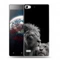 Дизайнерский пластиковый чехол для Lenovo Vibe X2 Лев кошки