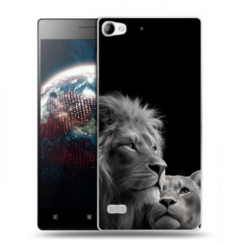 Дизайнерский пластиковый чехол для Lenovo Vibe X2 Лев кошки