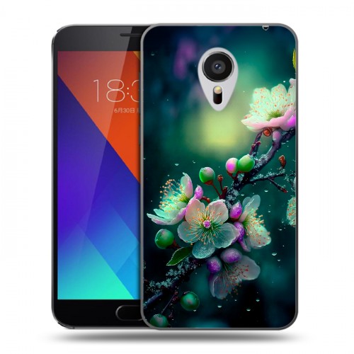 Дизайнерский пластиковый чехол для Meizu MX5 Цветы и мрамор