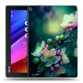 Дизайнерский силиконовый чехол для ASUS ZenPad 10 Цветы и мрамор