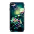 Дизайнерский силиконовый чехол для Iphone 7 Цветы и мрамор