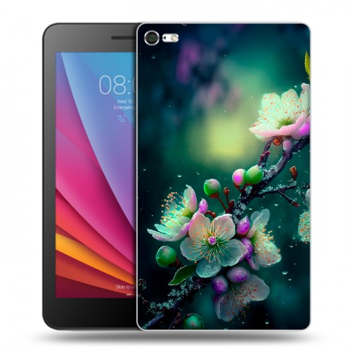 Дизайнерский силиконовый чехол для Huawei MediaPad T2 7.0 Pro Цветы и мрамор