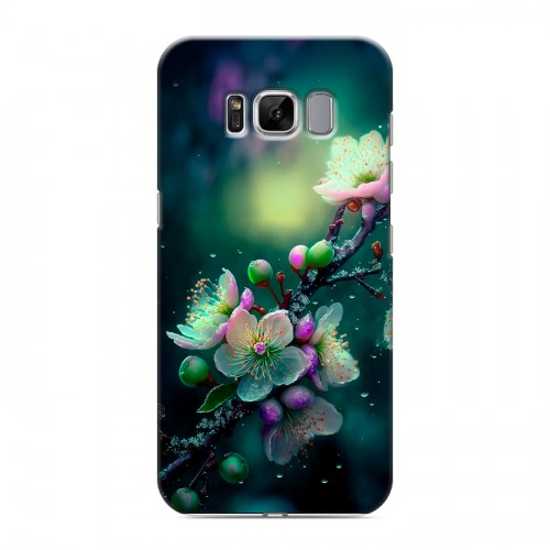 Дизайнерский силиконовый чехол для Samsung Galaxy S8 Цветы и мрамор